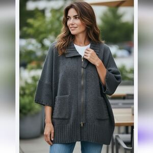 Soft Surroundings North Creek Chunky Knit Sweater – Women’s L/XL | Gray